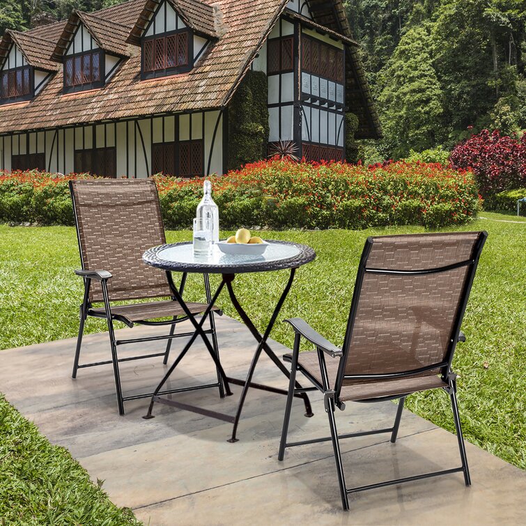 Costway Fabric Folding Chair Set Reviews Wayfair